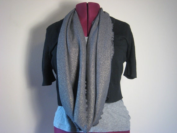 Infinity scarf in charcoal sparkle fashion