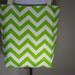 Small Beach Tote, Chevron Beach Bag, chevron tote bag chartreuse