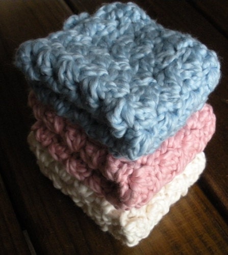 Organic Cotton Crochet Dishcloths - Set of 3