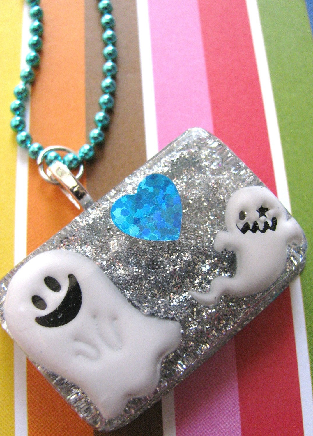 Halloween Boo I Have A Crush On You Resin Necklace
