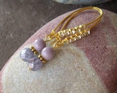 SPARKLING VIOLET Purple Czech Glass Rhinestone Earrings