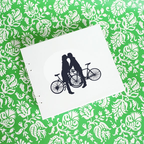 Couple on Bikes - Silhouette Journal - 8x8