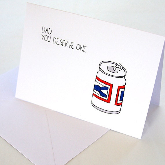 Funny Fathers Day Card. You Deserve One. Red, White, Blue. Blank Card.
