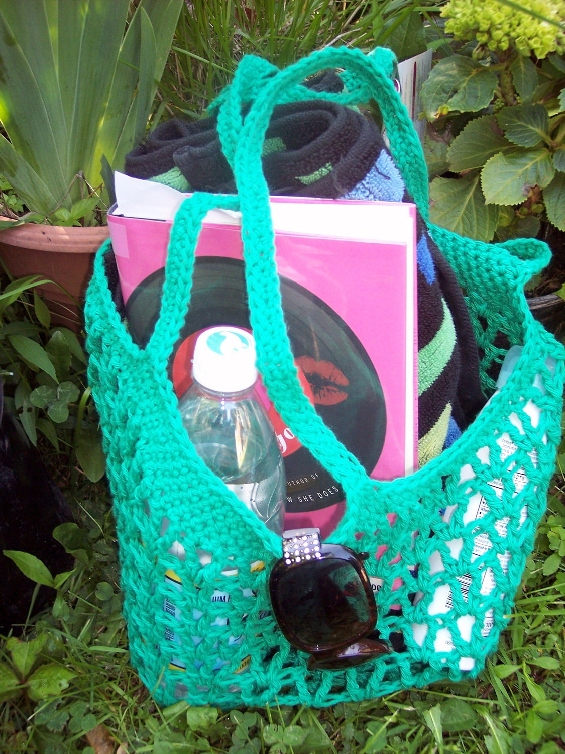Jungle Green No Droop Cotton Beach Bag