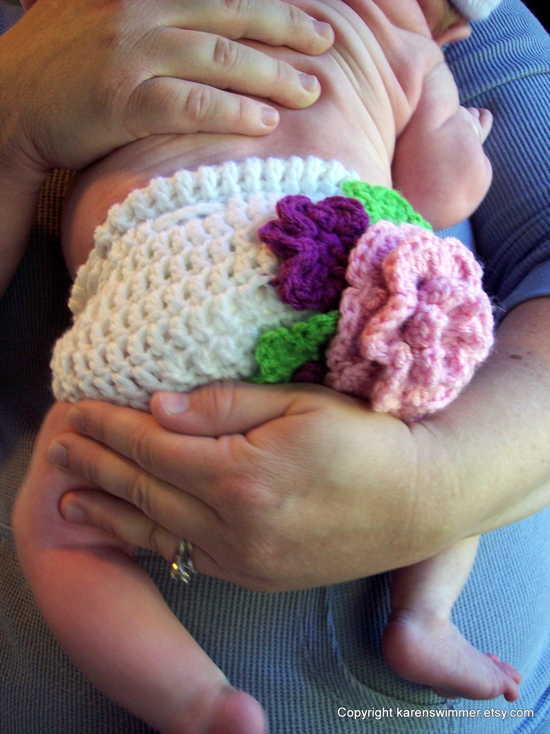 Sweet Petunia Diaper Cover and Headband Photo Prop