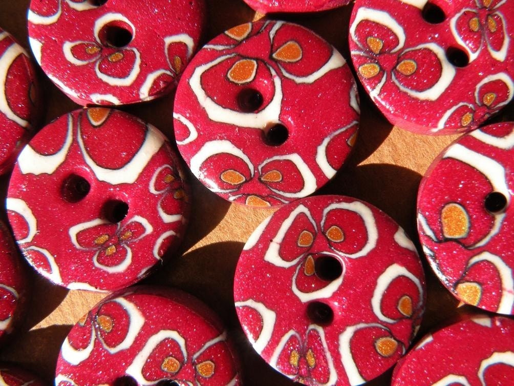 Set of 8 One-of-a-kind Handmade Buttons...