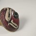 Adjustable Antique Finish Oval Cherry Red Ring with An Ottoman Style Tulip