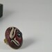 Adjustable Antique Finish Oval Cherry Red Ring with An Ottoman Style Tulip