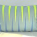 Teal blue modern decorative lumbar pillow with neon yellow details-Surfing with Fabrics-