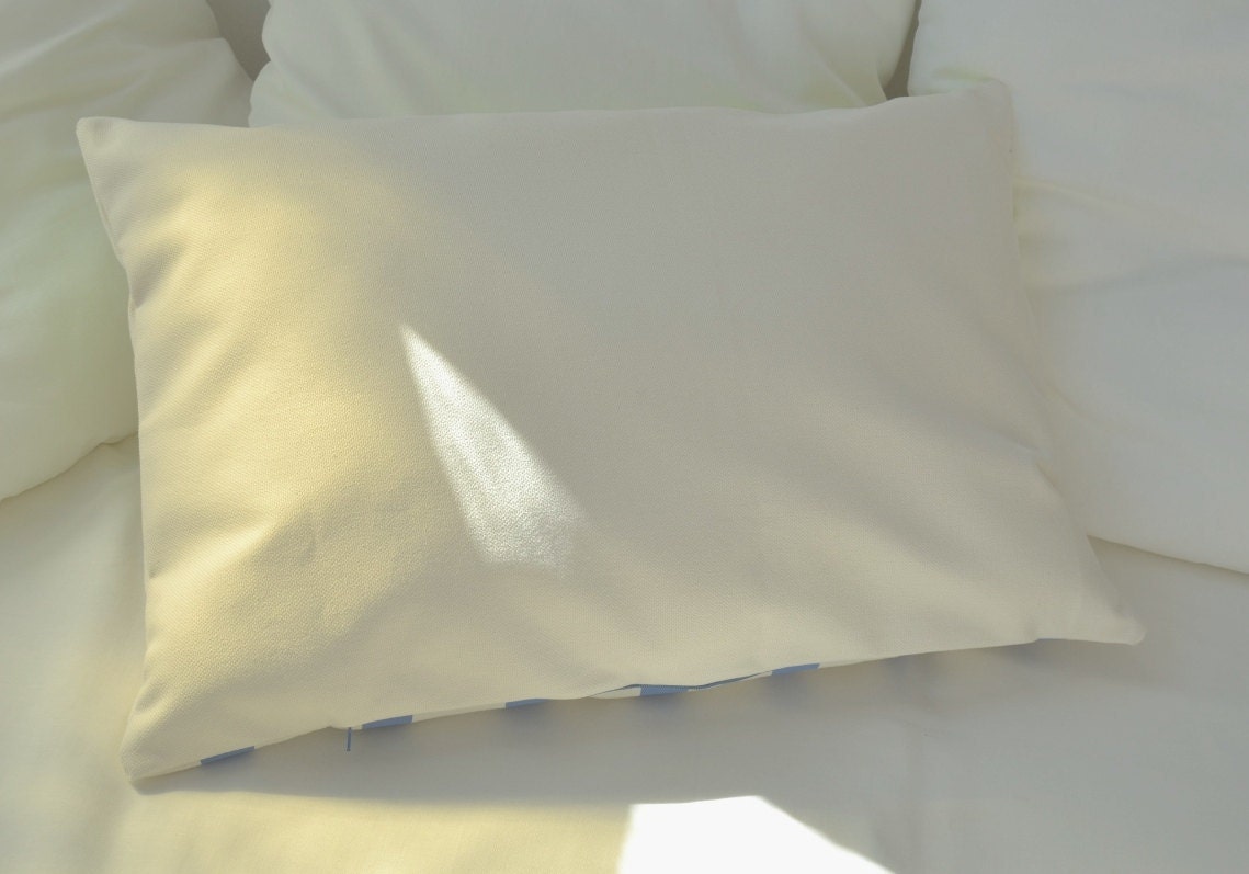 Teal blue modern decorative lumbar pillow with neon yellow details-Surfing with Fabrics-