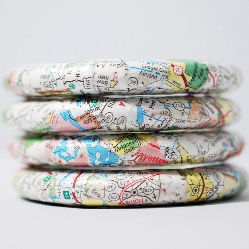 New Directions Recycled Map Bangle Bracelet Oklahoma