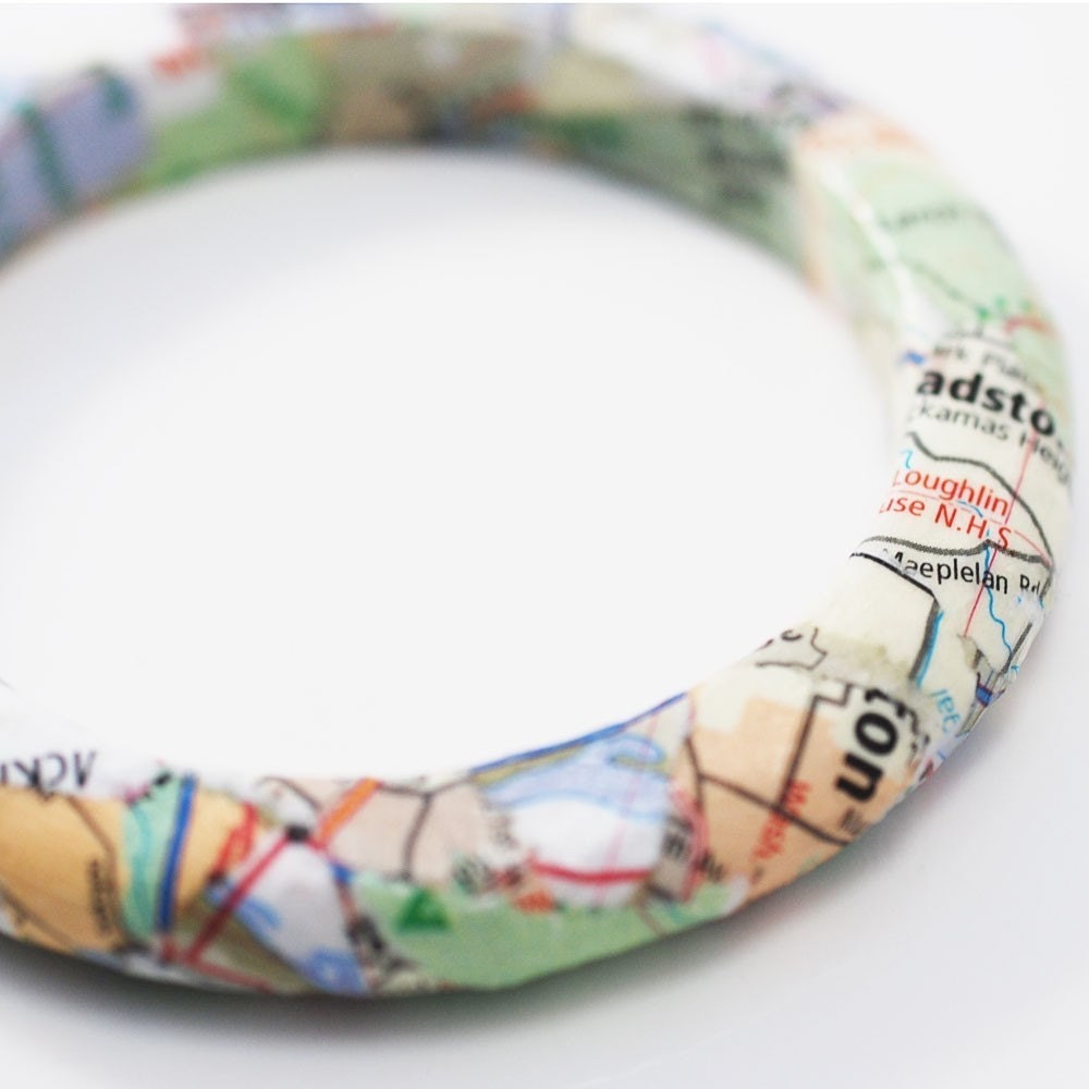 Recycled California Map Eco-Friendly Bangle Bracelet - New Directions