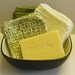 Cotton Crochet Dishcloths or Washcloths  - greens set of 3
