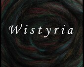 Wistyria Wool Roving - Corriedale Wool - 1 ounce - GREEN VARIEGATED