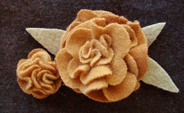 Wistyria Wool Fabric Flower Pattern--Camellia