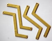 2 Hole Raw Brass Z Shaped Zigzag Connector Pendants mtl269
