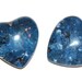 Blue Marbled Vintage Lucite Heart Pendant pnd091D