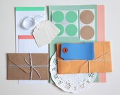 The Perfect Gift Packaging Kit in Peach and Mint, Limited Edition DIY Craft Pack