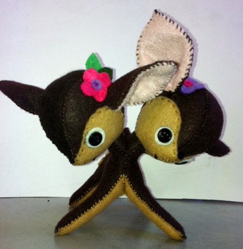 Little Felt 2 Headed Fawn- precious monsters