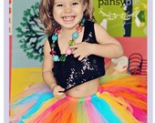 Rainbow Tutus For Children Toddler Birthday Dress Handmade Infant Tutus 9 , 12 , 18 months