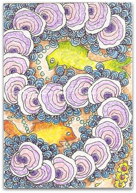 Sea Art, Custom Letter, ACEO,Personalized