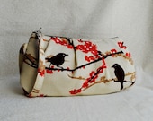 Pleated Wristlet Zipper Pouch // Clutch - Sparrows in Bark