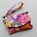 SALE 20% OFF - Mini Pouch w/ Removable Strap - Dot Blooms in Petunia - Last One