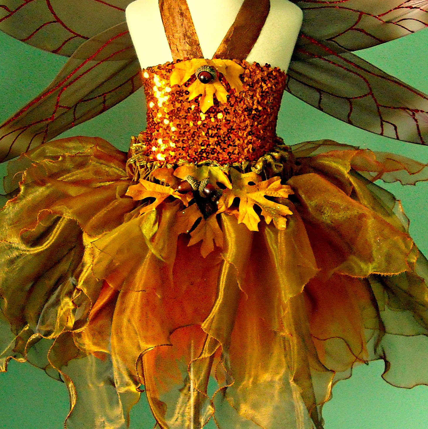 Reserved for Kathryn - Copper Woodland Faerie Flowergirl -