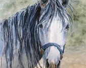 Your Best Friend is sometimes your horse - print of an original watercolor painting - Best Friend - 8 x 10