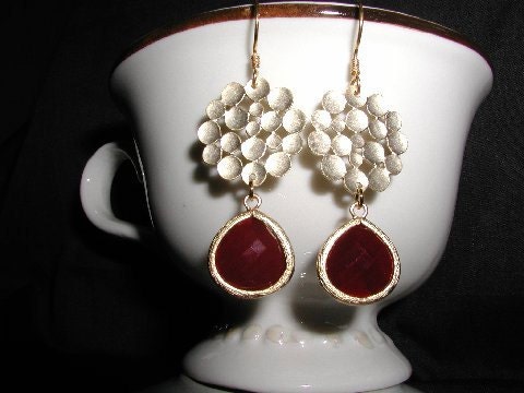 Red Red Wine Dangle Earrings Christmas