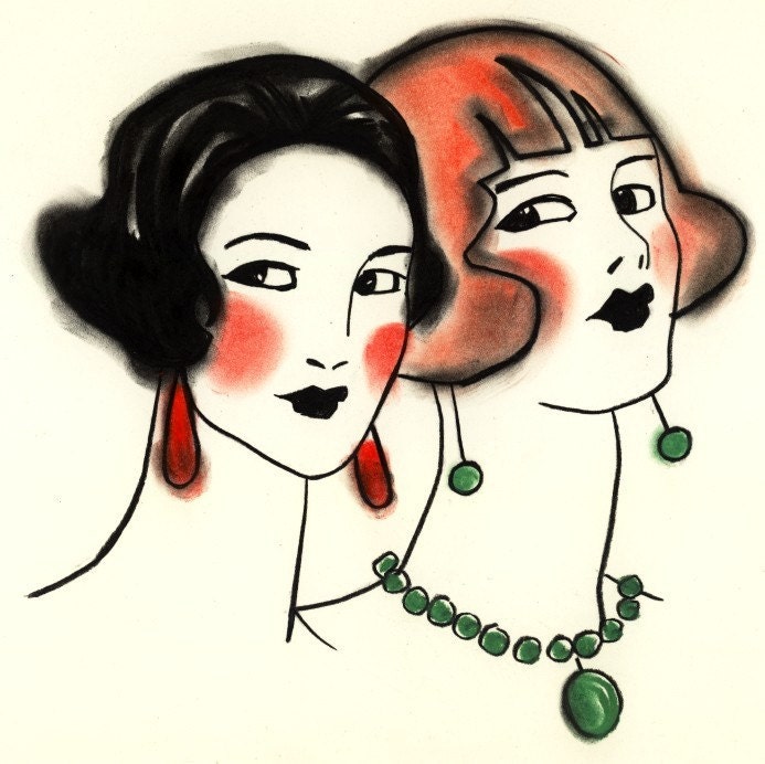 3 for 2 SALE - Ruby and Jade -  8 X 12 print