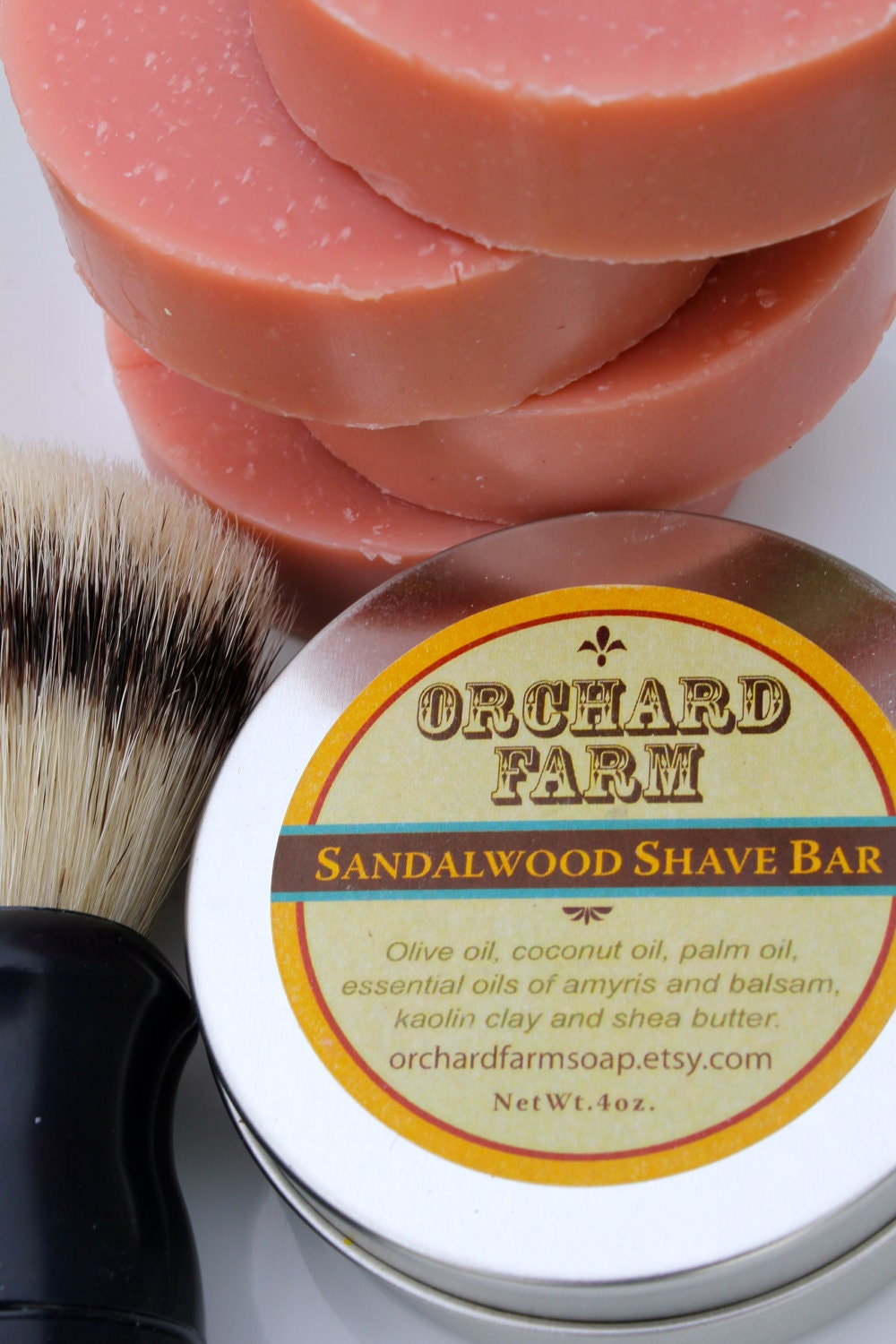Sandalwood Mens Shaving Bar// Clean Shave Bar// Natural Soap