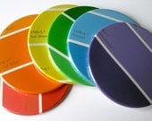 Custom Coasters // Recycled Paint Samples Coaster - MeowKapowShop