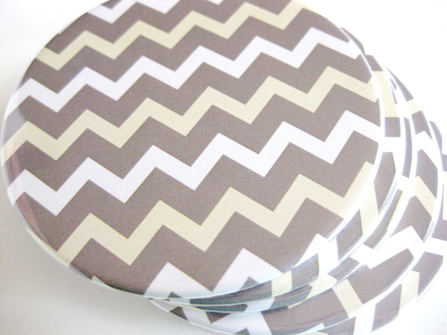 Gray Chevron Home Decor // Chevron Coasters // Set of 6