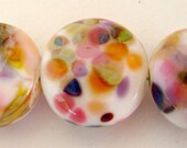 Fruit Salad Glass Bead Lentil trio pink