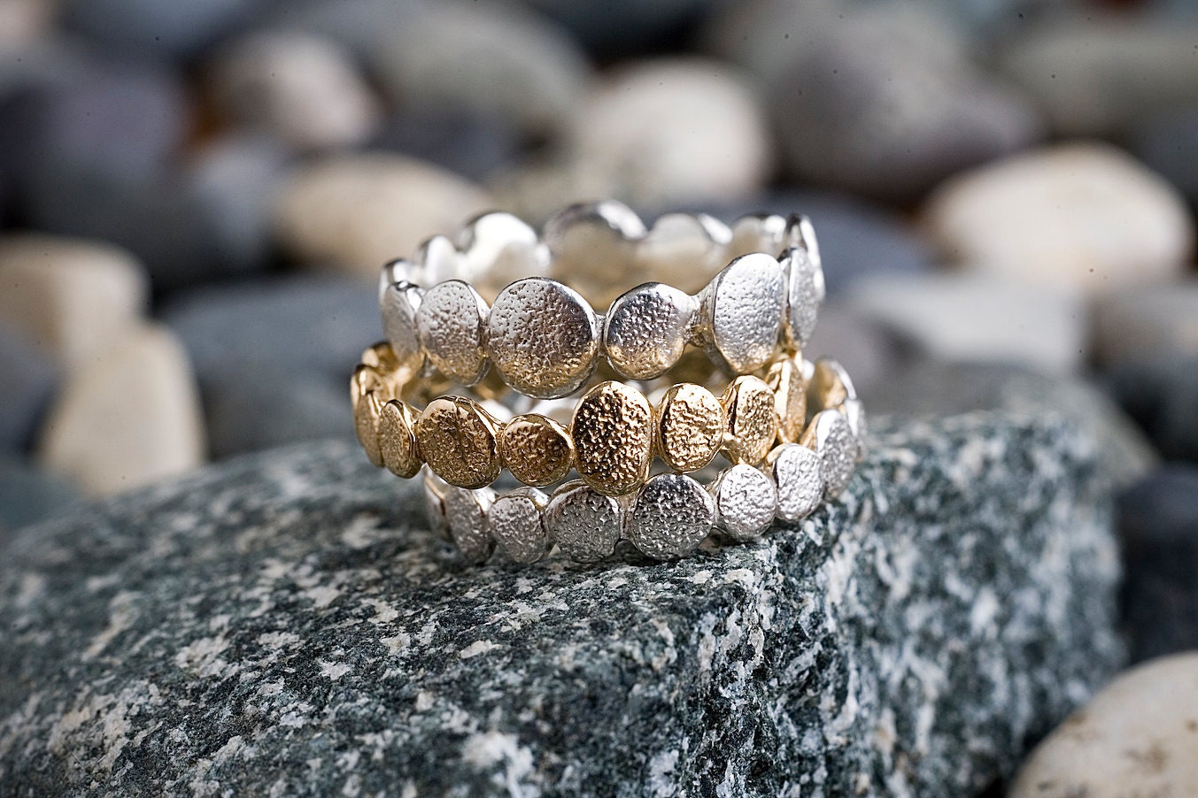 Silver Large Pebble Ring