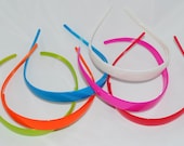 6 Colorful Hard Plastic Headbands with Teeth, Wide Head Band, Perfect for Embellishing, White, Pink, Red, Blue, Green and Orange