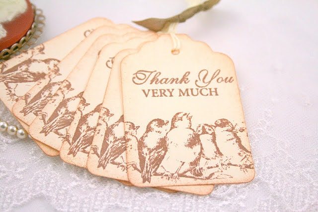 Thank You Tags Bird Gift Tags Wedding Favor Tags