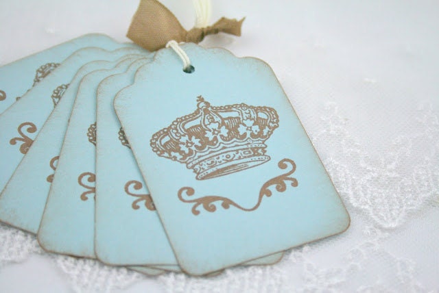 Crown Gift Tags Paris French Market Favor Tags