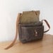 Small Satchel in Stone Waxed Canvas and Leather // Weather Resistant // Organic Cotton Canvas Lining