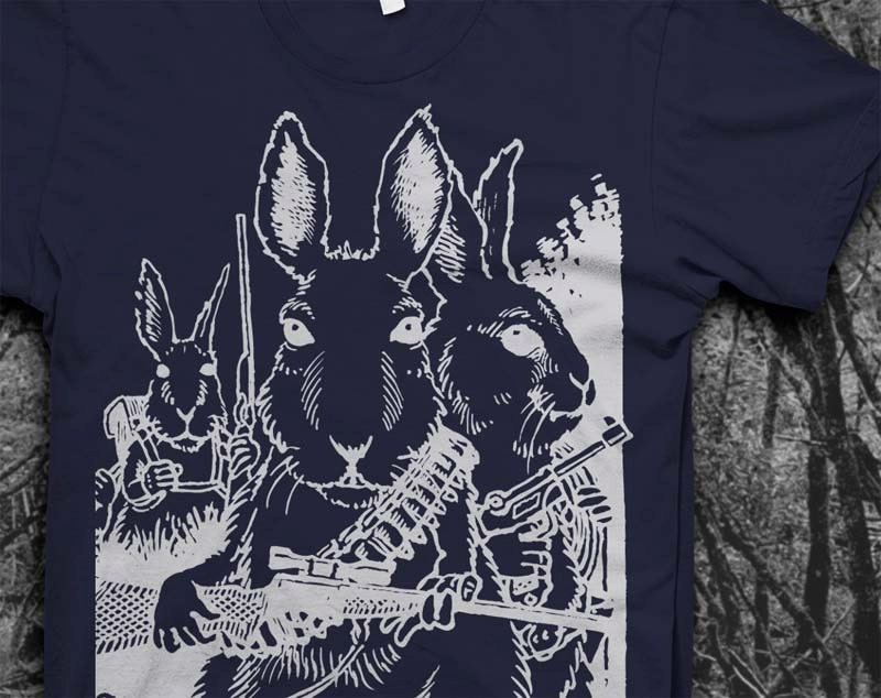 Rabbits with Guns - Mens Tshirt
