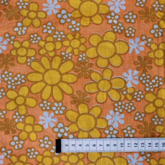 Seventies vintage floral fabric