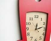 Vermilion Red Simon Says Wall Clock