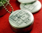 Architecture Locket - DESIGN A House Recycled Magnetic LOCKET SET By Polarity