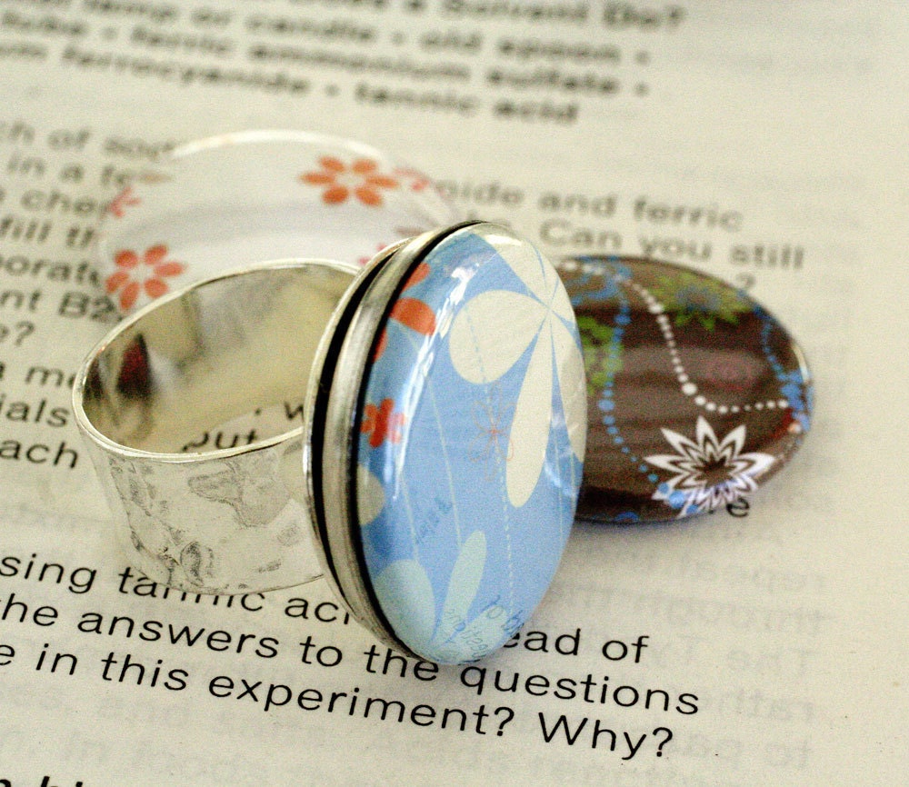 Adjustable Floral Ring - Magnetic and Upcycled Flowers by Polarity