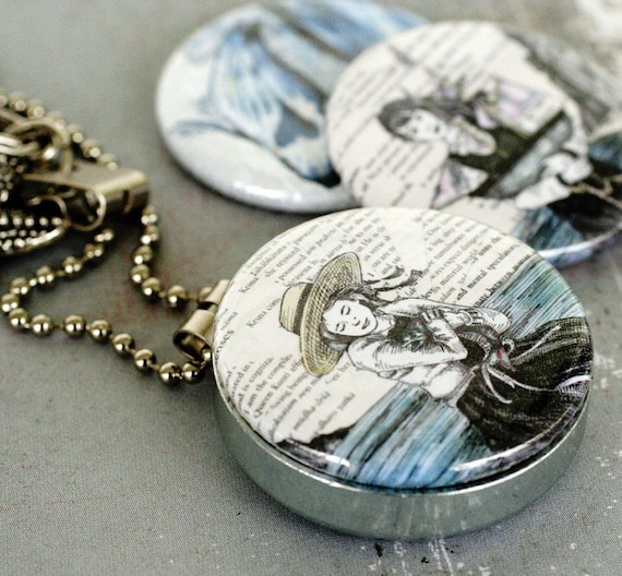 Seaside Mirror Locket Necklace - Magnetic and Interchangeable by Polarity and StudioMME - Starfish, Whale, Boat