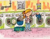 Unfortunately, Even Zero Suit Samus Has To Go To The Laundromat 5x7 print - Day 11 of the 31 Days of Zero Suit Samus