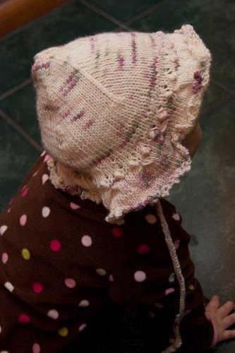 Pink Baby Girls Knit Sun Hat 12 months
