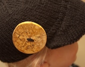 Black News Boy Hat With Large Button for 5-6 year olds