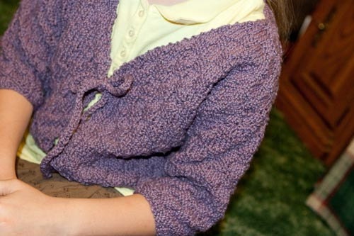 Purple Little Girls Knit Bolero